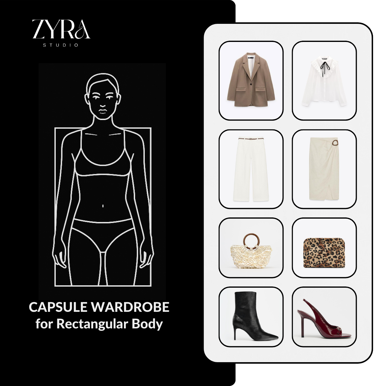 Capsule Wardrobe Guide for Rectangle Body Type – 87 Effortless Outfit Ideas | Digital PDF Download